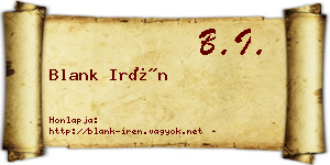 Blank Irén névjegykártya