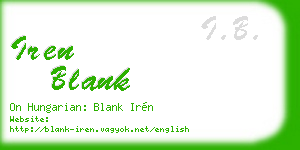 iren blank business card